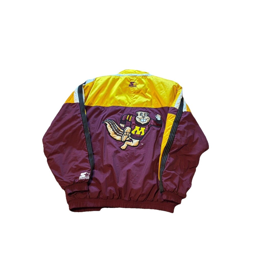 Rare VTG Minnesota Gophers NCAA Maroon Vintage 90s Full Zip Starter Jacket L